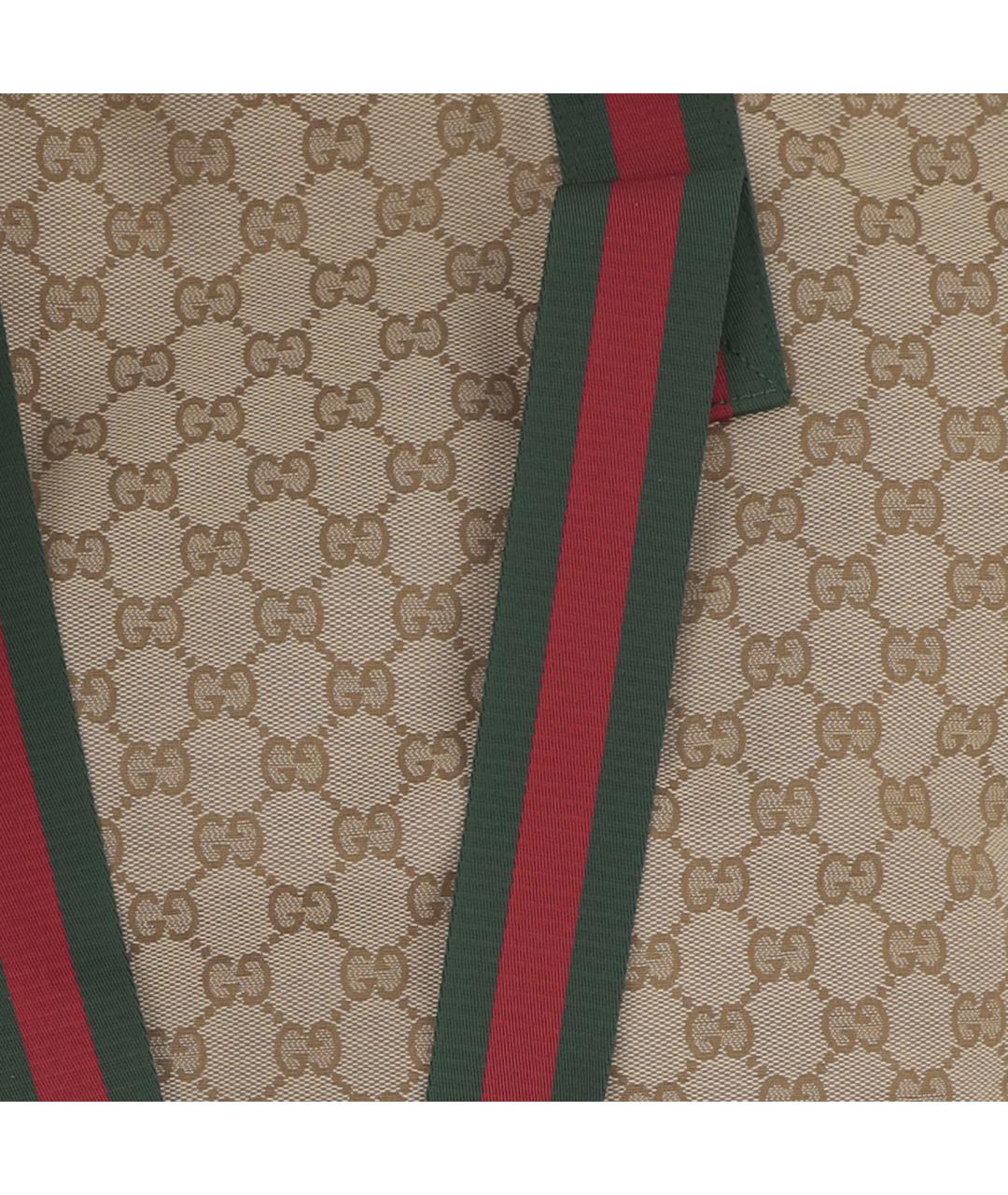 GUCCI Бежевая тканевая сумка тоут, фото 3