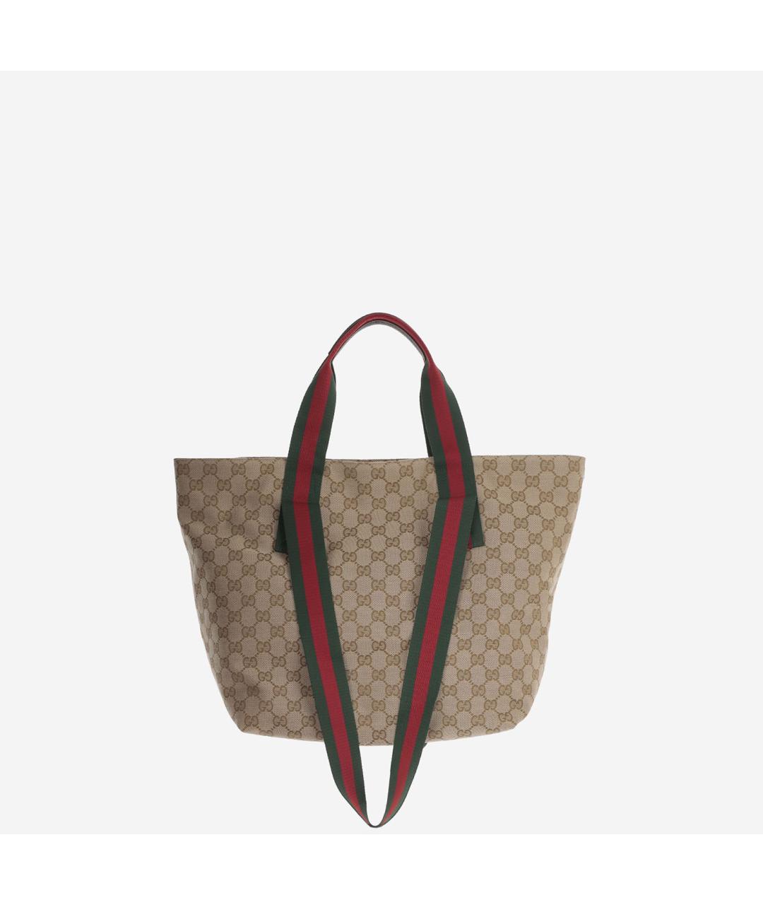 GUCCI Бежевая тканевая сумка тоут, фото 4