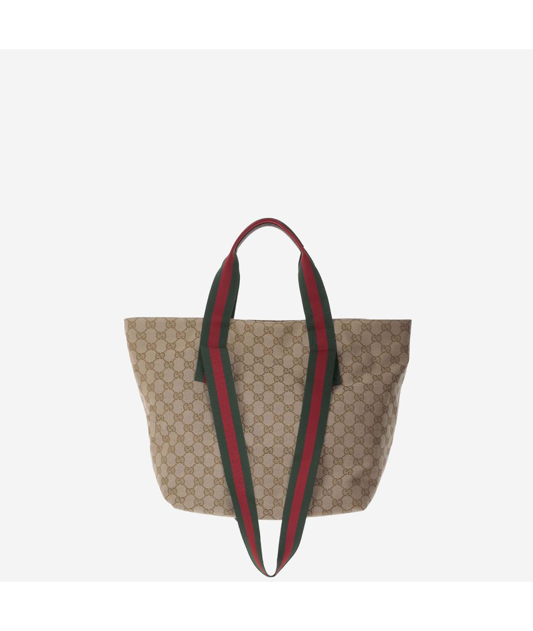 GUCCI Бежевая тканевая сумка тоут, фото 2