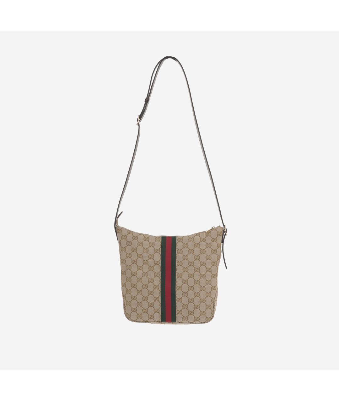 GUCCI Бежевая тканевая сумка на плечо, фото 5