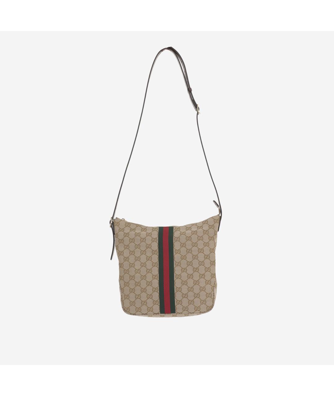 GUCCI Бежевая тканевая сумка на плечо, фото 3
