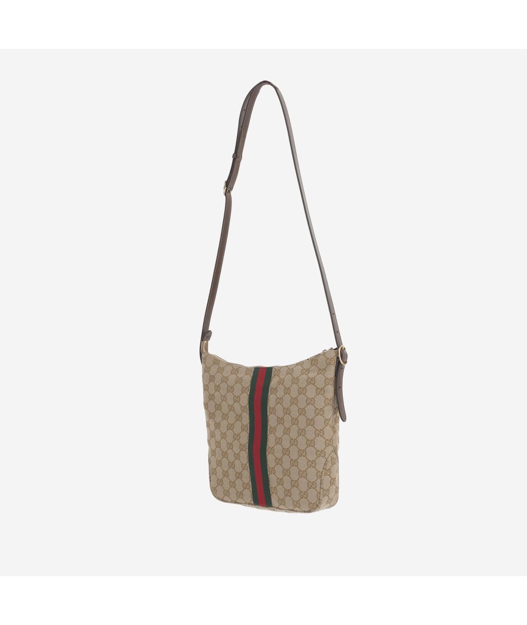 GUCCI Бежевая тканевая сумка на плечо, фото 2
