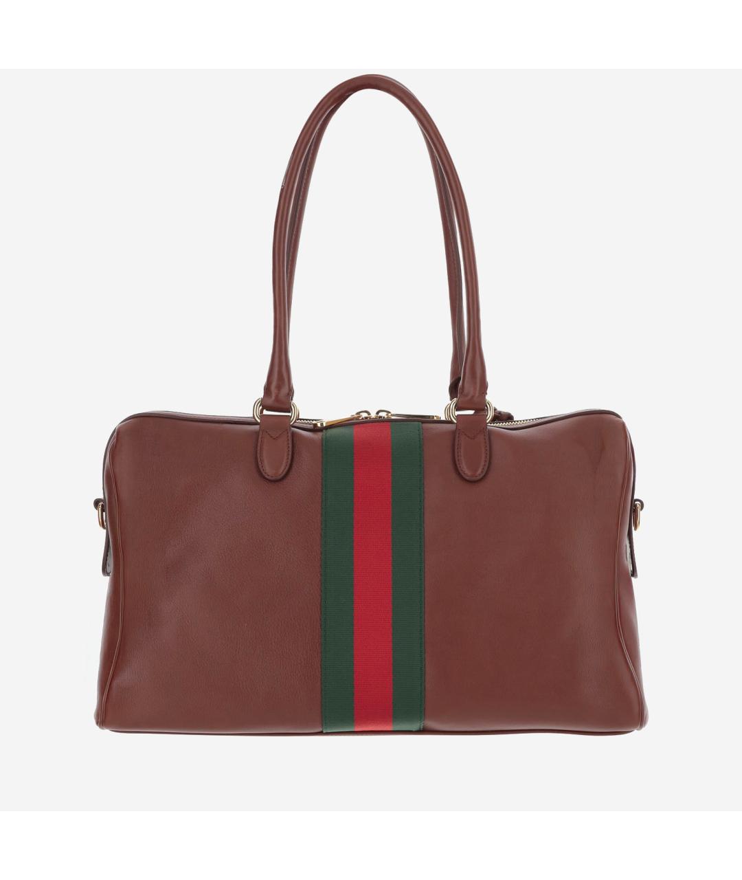 GUCCI Коричневая кожаная сумка тоут, фото 3