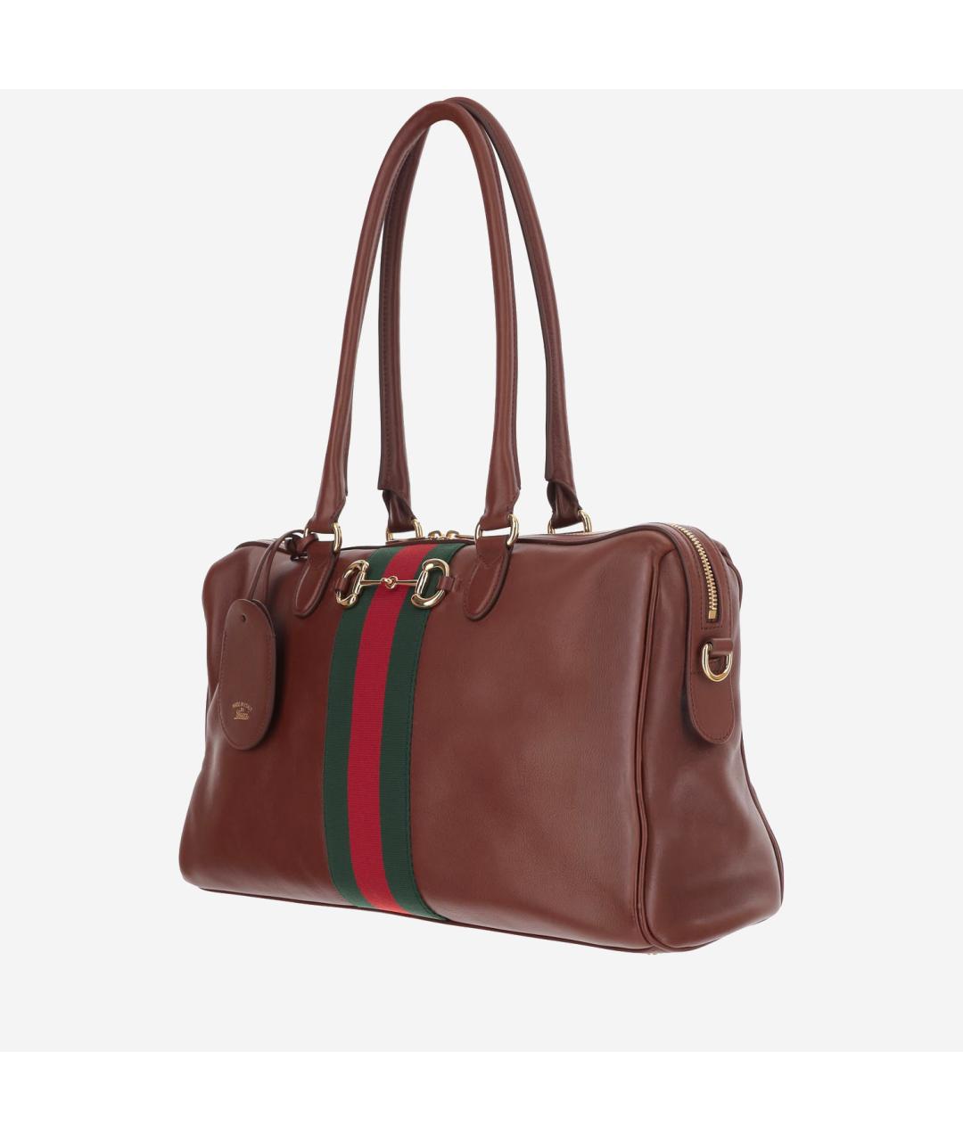 GUCCI Коричневая кожаная сумка тоут, фото 2