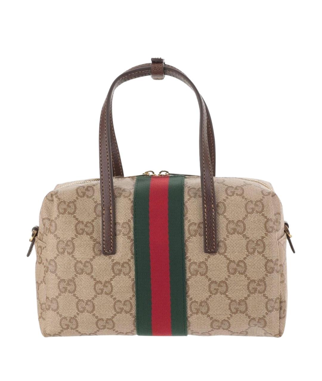 GUCCI Бежевая хлопковая сумка с короткими ручками, фото 1