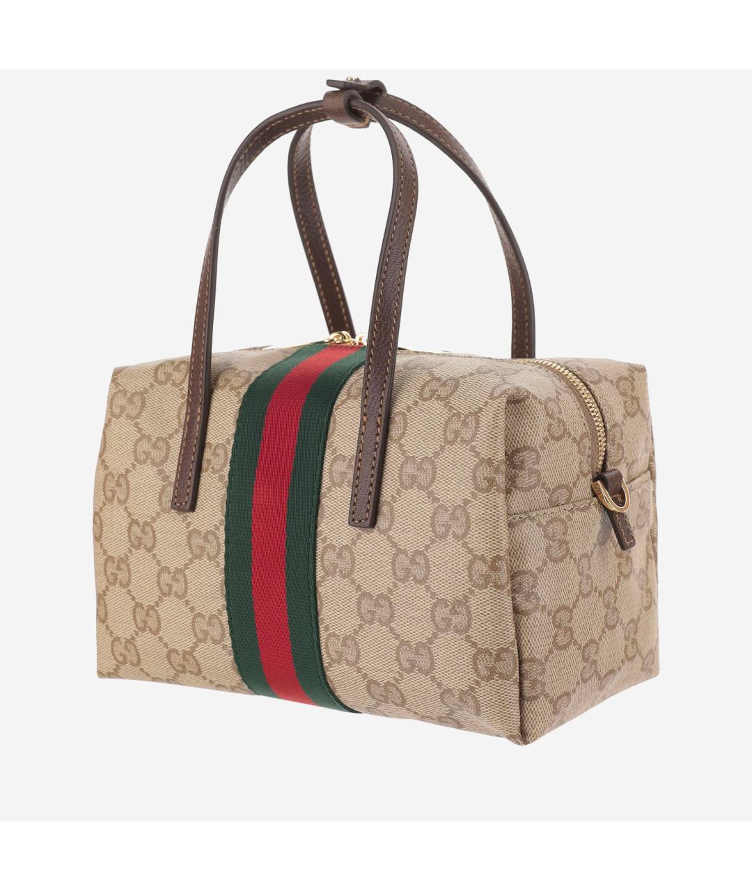 GUCCI Бежевая хлопковая сумка с короткими ручками, фото 2