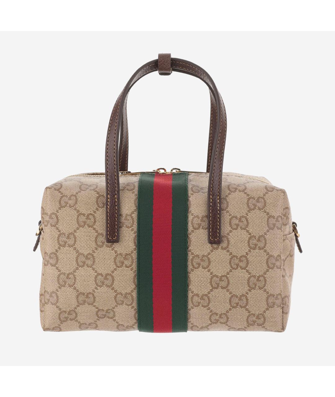 GUCCI Бежевая хлопковая сумка с короткими ручками, фото 3