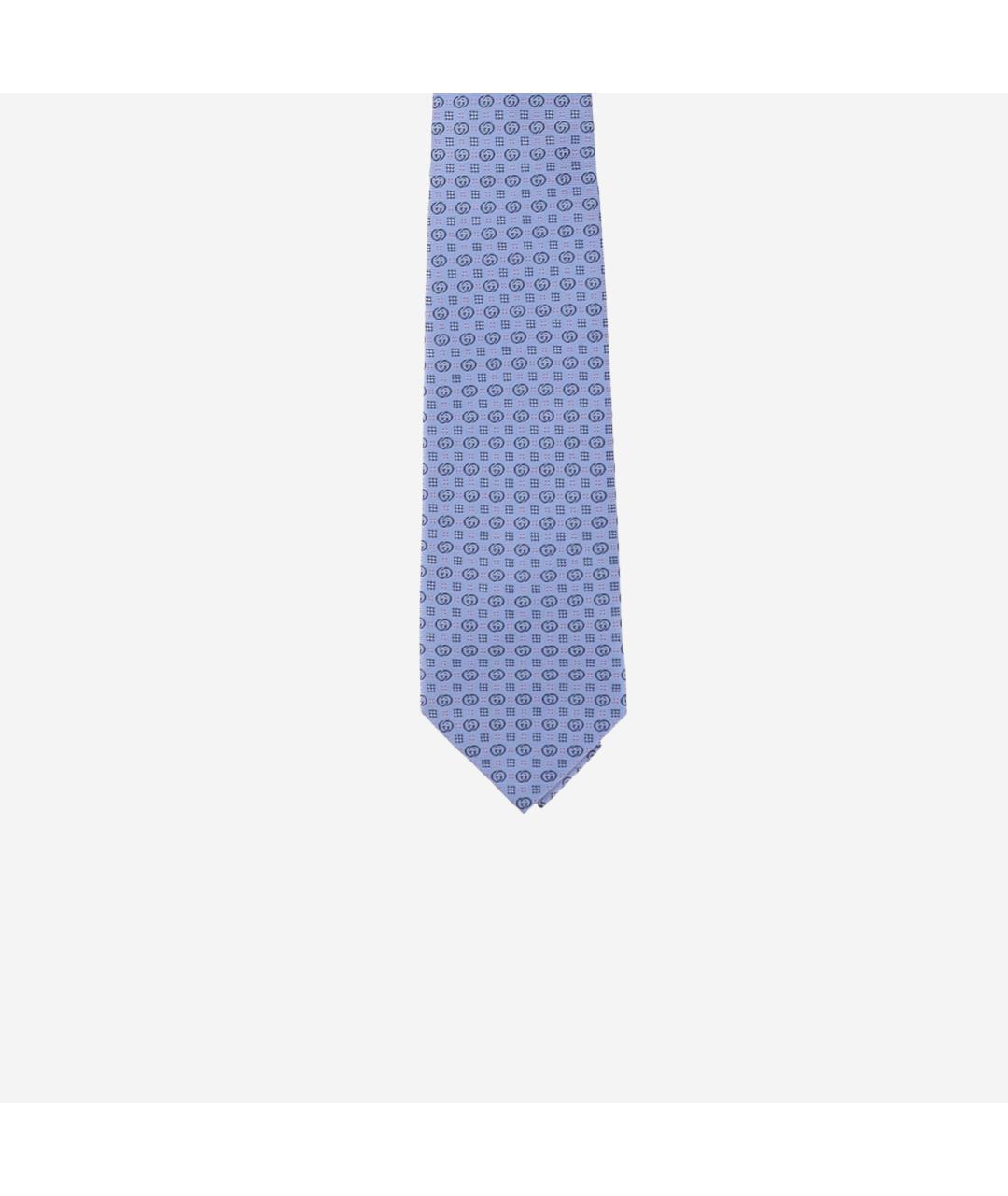 GUCCI Голубой шелковый галстук, фото 2