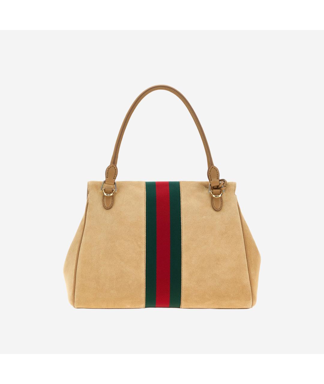 GUCCI Бежевая замшевая сумка с короткими ручками, фото 3