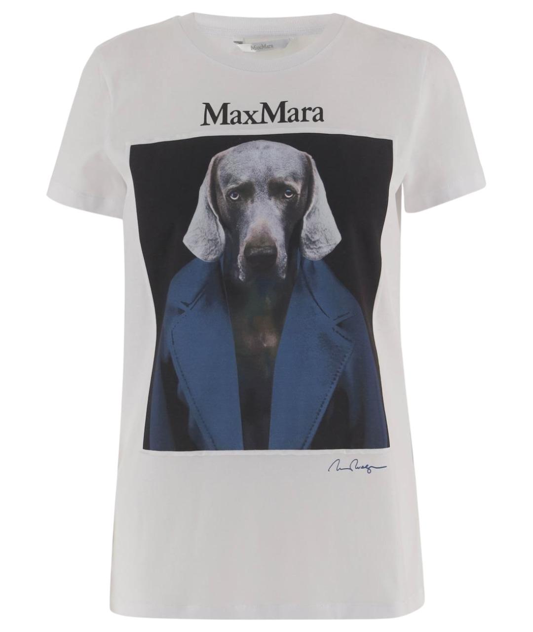 MAX MARA Белая хлопковая футболка, фото 1