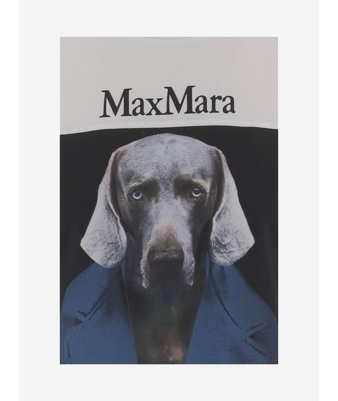 MAX MARA Белая хлопковая футболка, фото 2