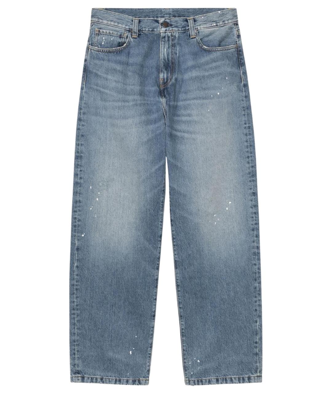 CARHARTT WIP Голубые хлопковые прямые джинсы, фото 1
