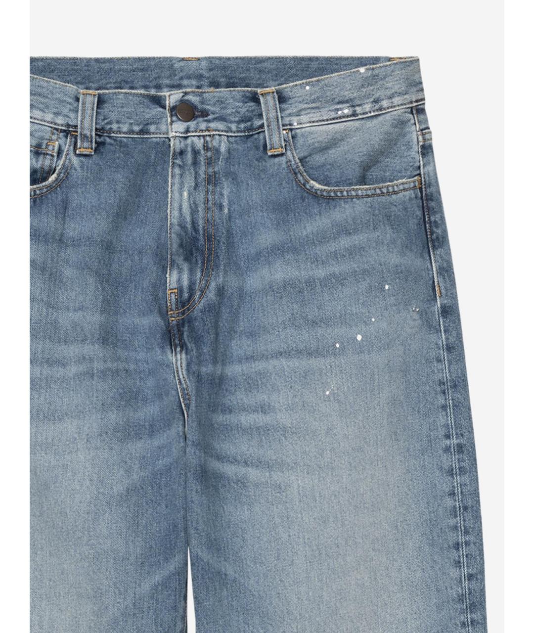CARHARTT WIP Голубые хлопковые прямые джинсы, фото 3