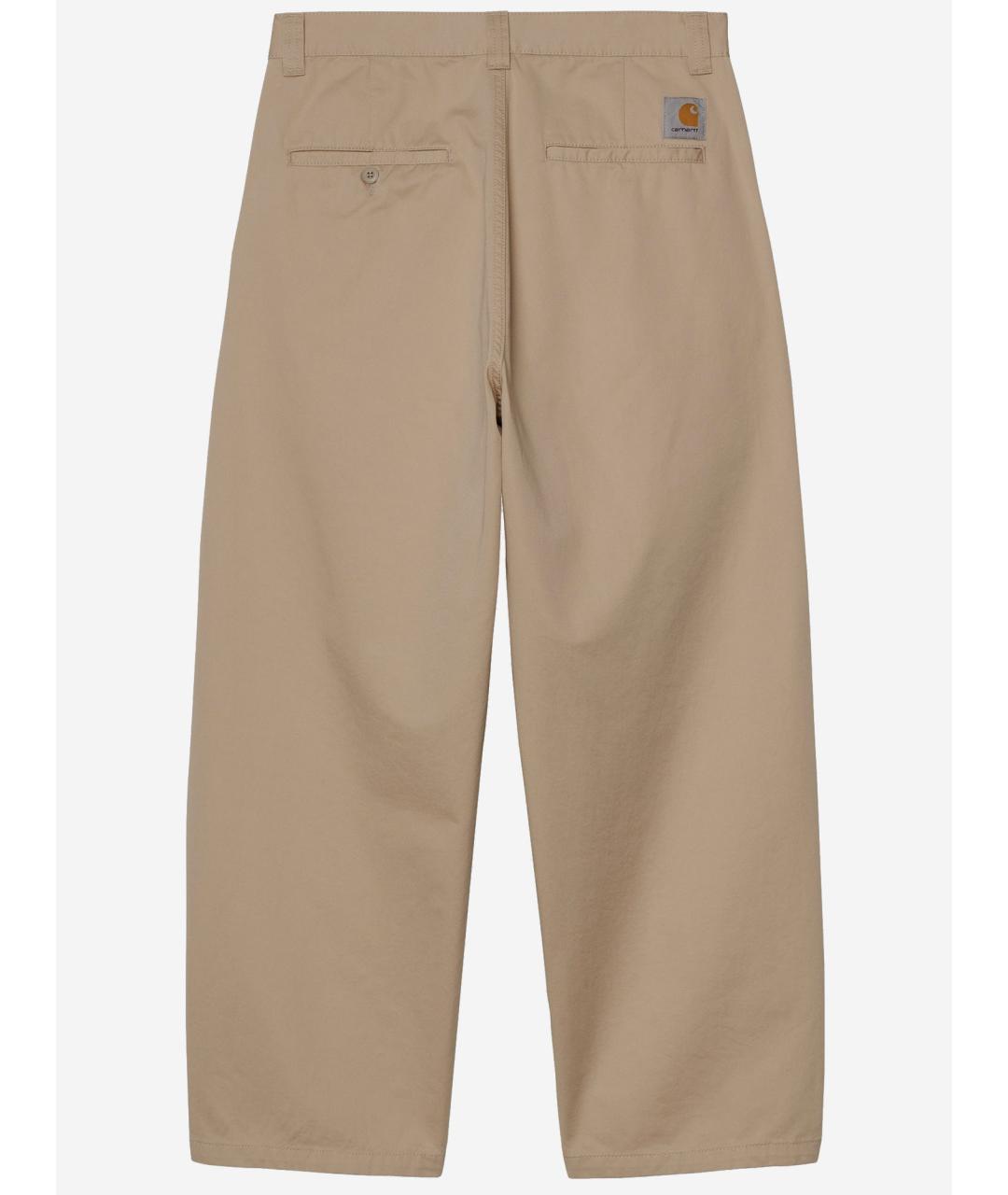 CARHARTT WIP Бежевые хлопковые повседневные брюки, фото 2