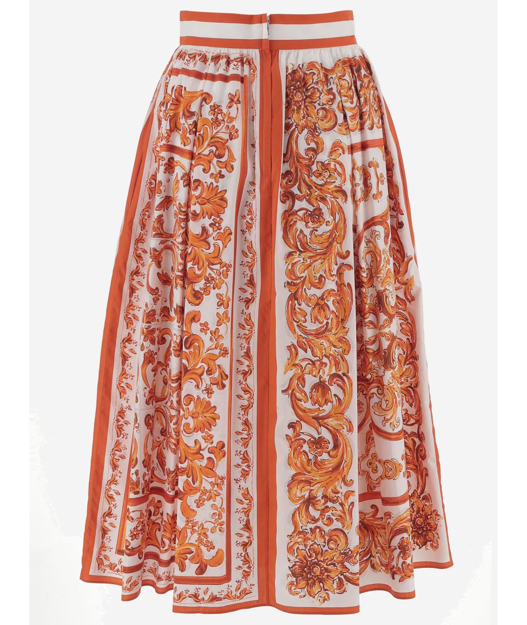 DOLCE&GABBANA Мульти хлопковая юбка миди, фото 2