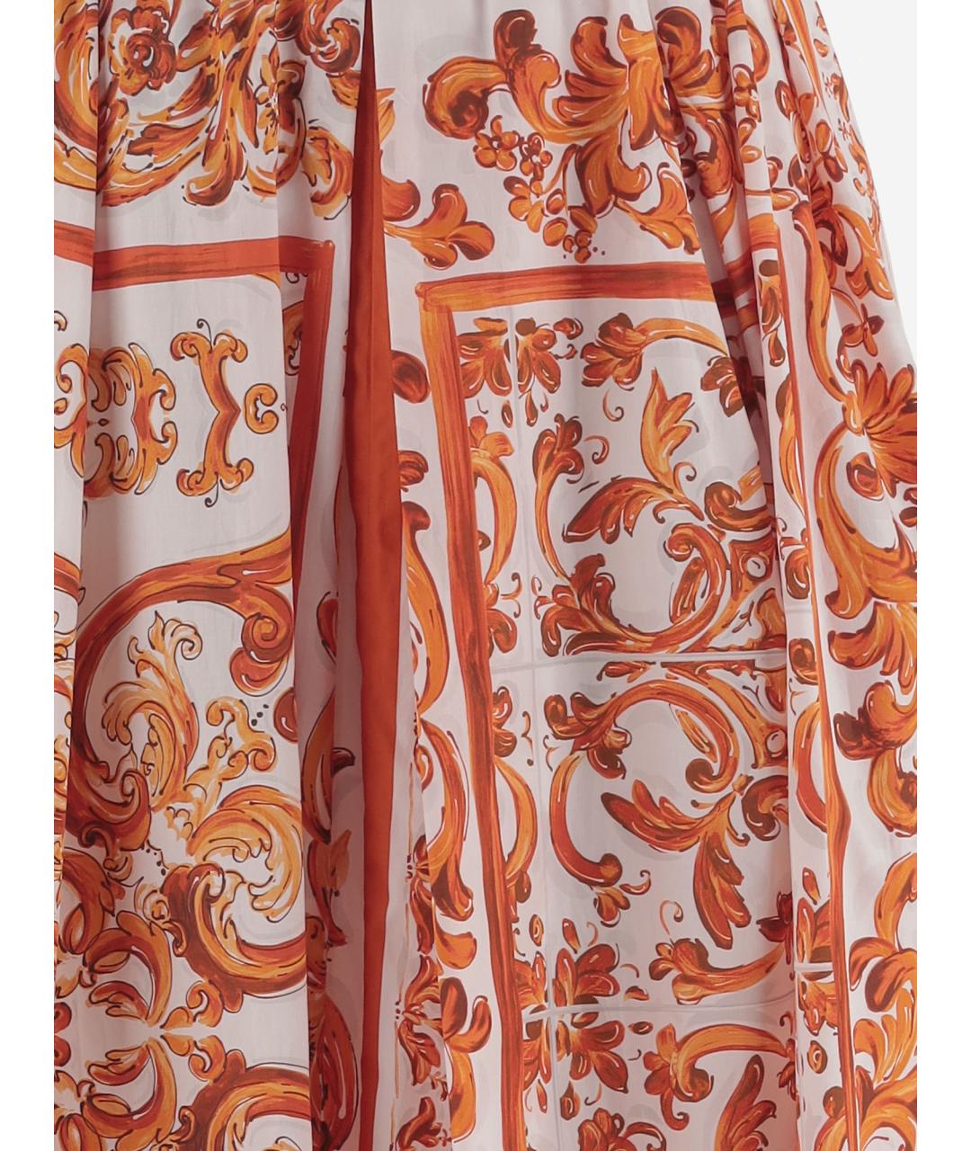 DOLCE&GABBANA Мульти хлопковая юбка миди, фото 3