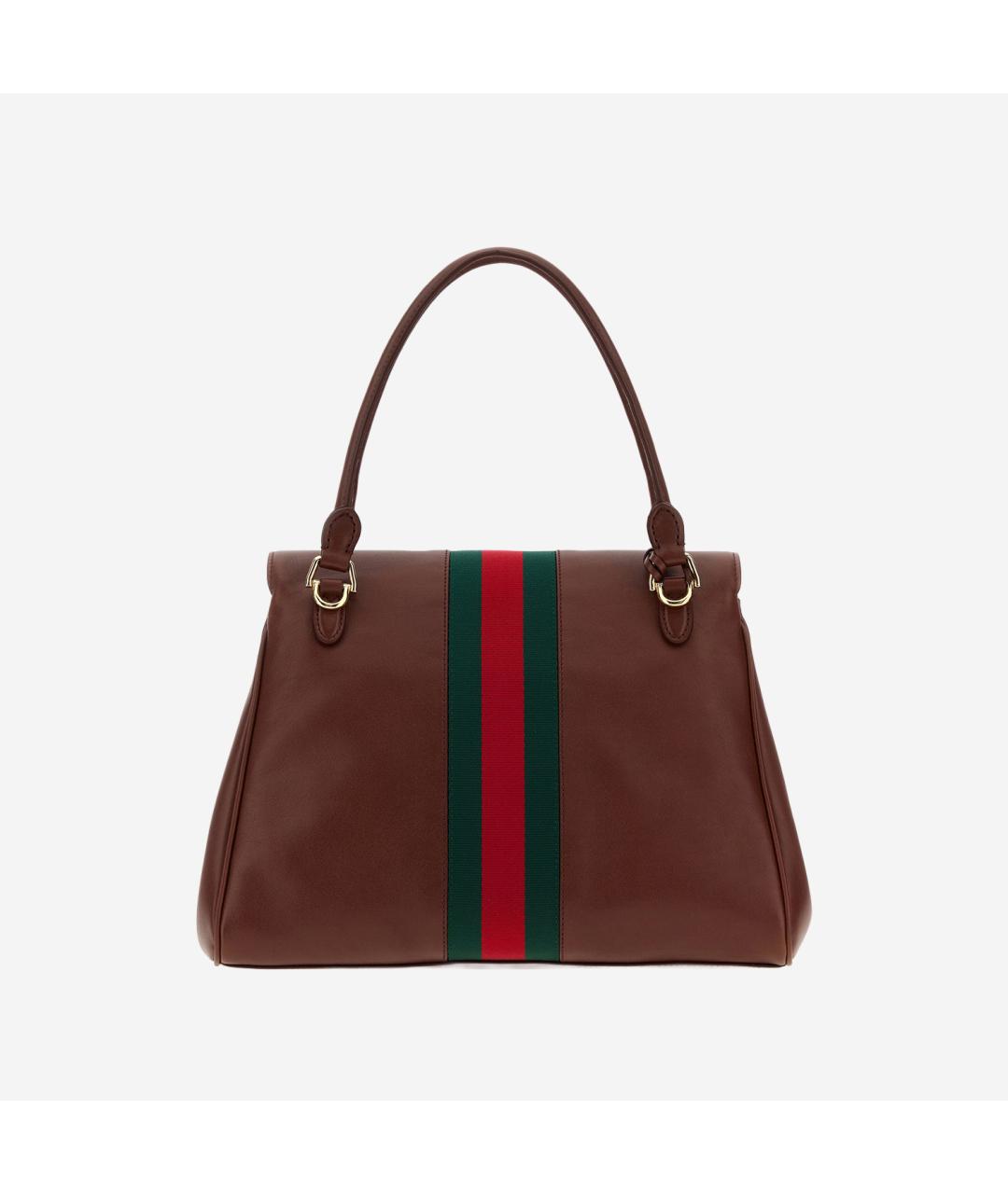 GUCCI Коричневая кожаная сумка с короткими ручками, фото 3