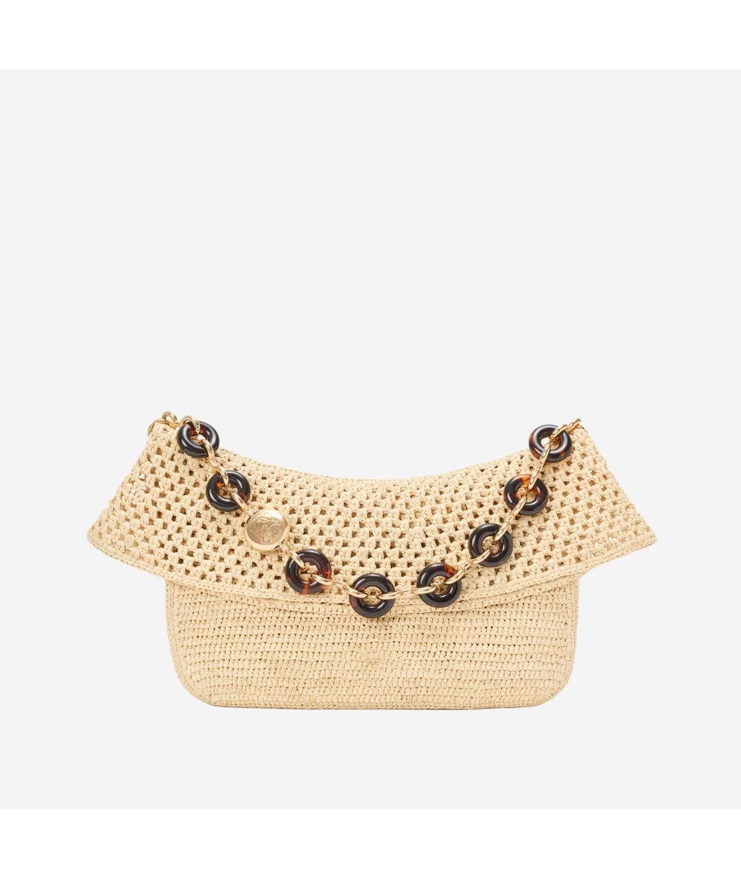 LOEWE Бежевая плетеная сумка через плечо, фото 3