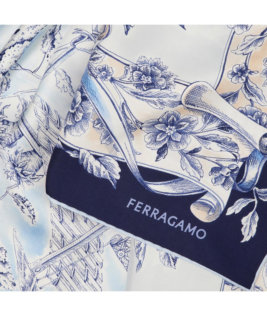 FERRAGAMO Синий шарф, фото 2