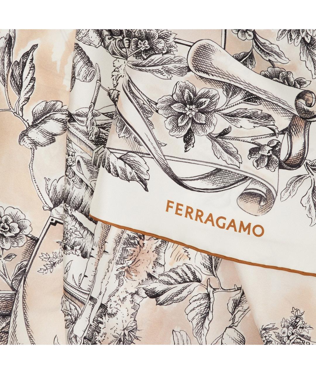 FERRAGAMO Бежевый шарф, фото 2