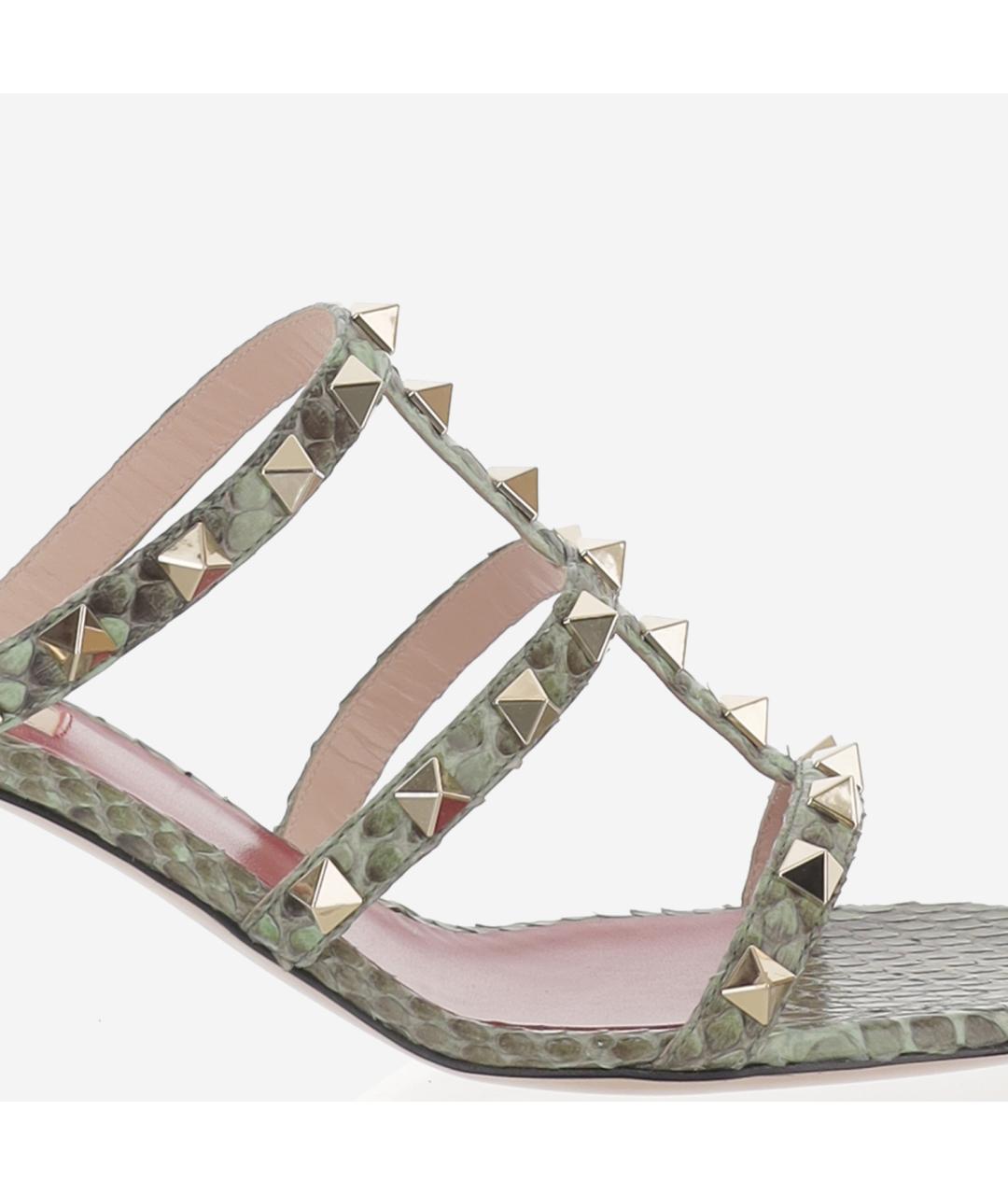 VALENTINO Зеленые кожаные мюли, фото 4