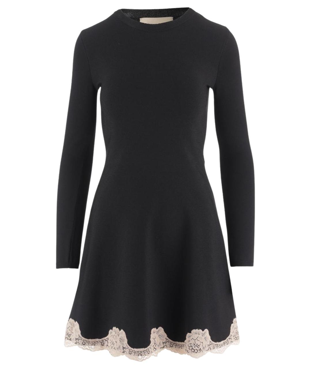 VALENTINO Черное вискозное повседневное платье, фото 1