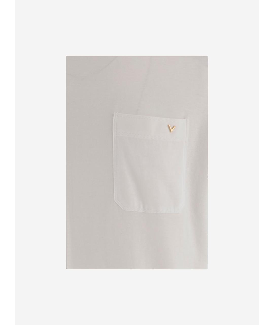 VALENTINO Белая хлопковая футболка, фото 2