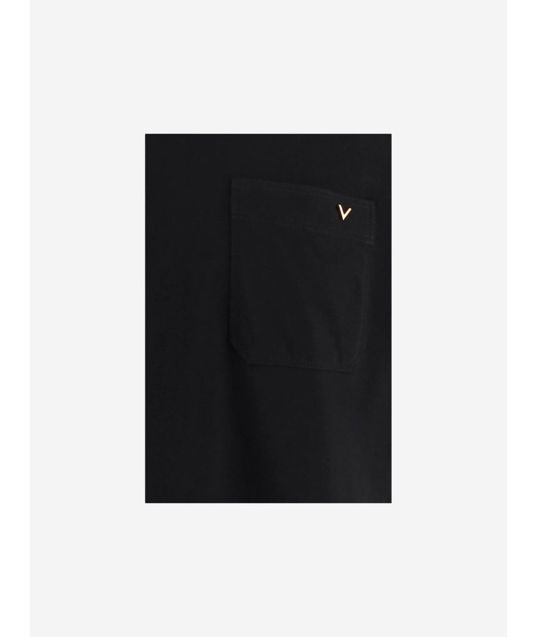 VALENTINO Черная хлопковая футболка, фото 2