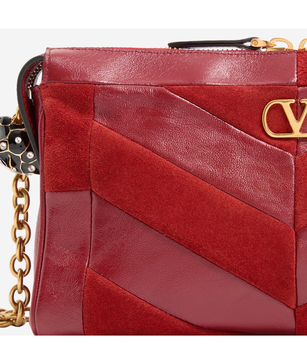 VALENTINO Красная кожаная сумка тоут, фото 4