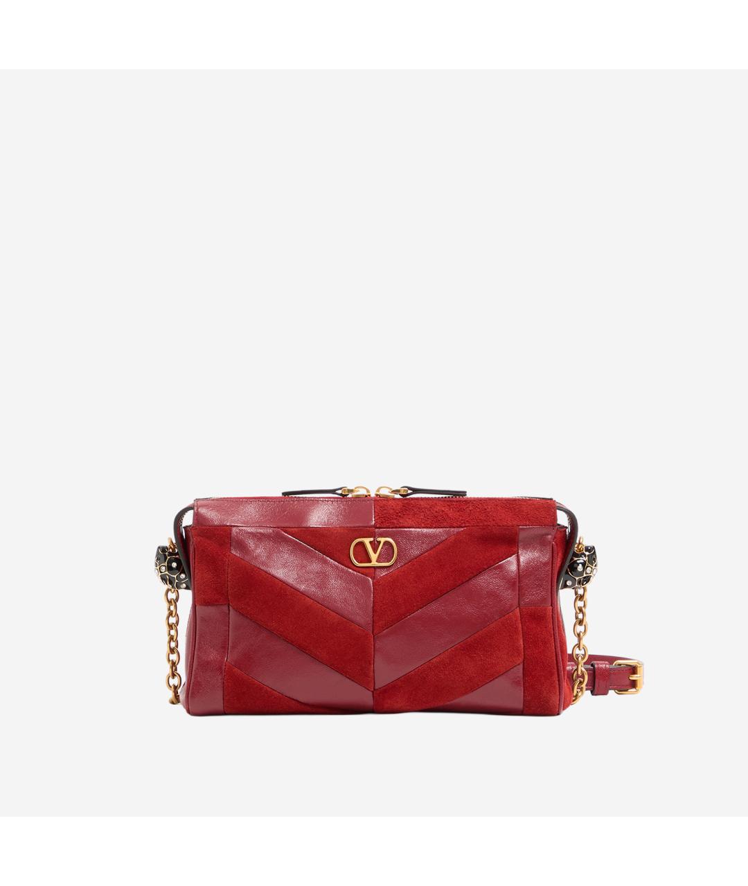 VALENTINO Красная кожаная сумка тоут, фото 5
