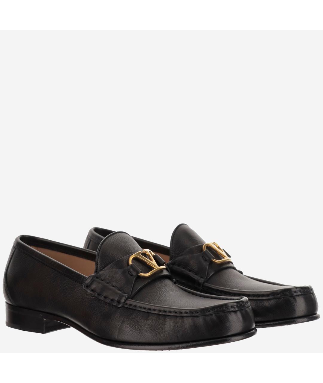 VALENTINO Черные кожаные лоферы, фото 2