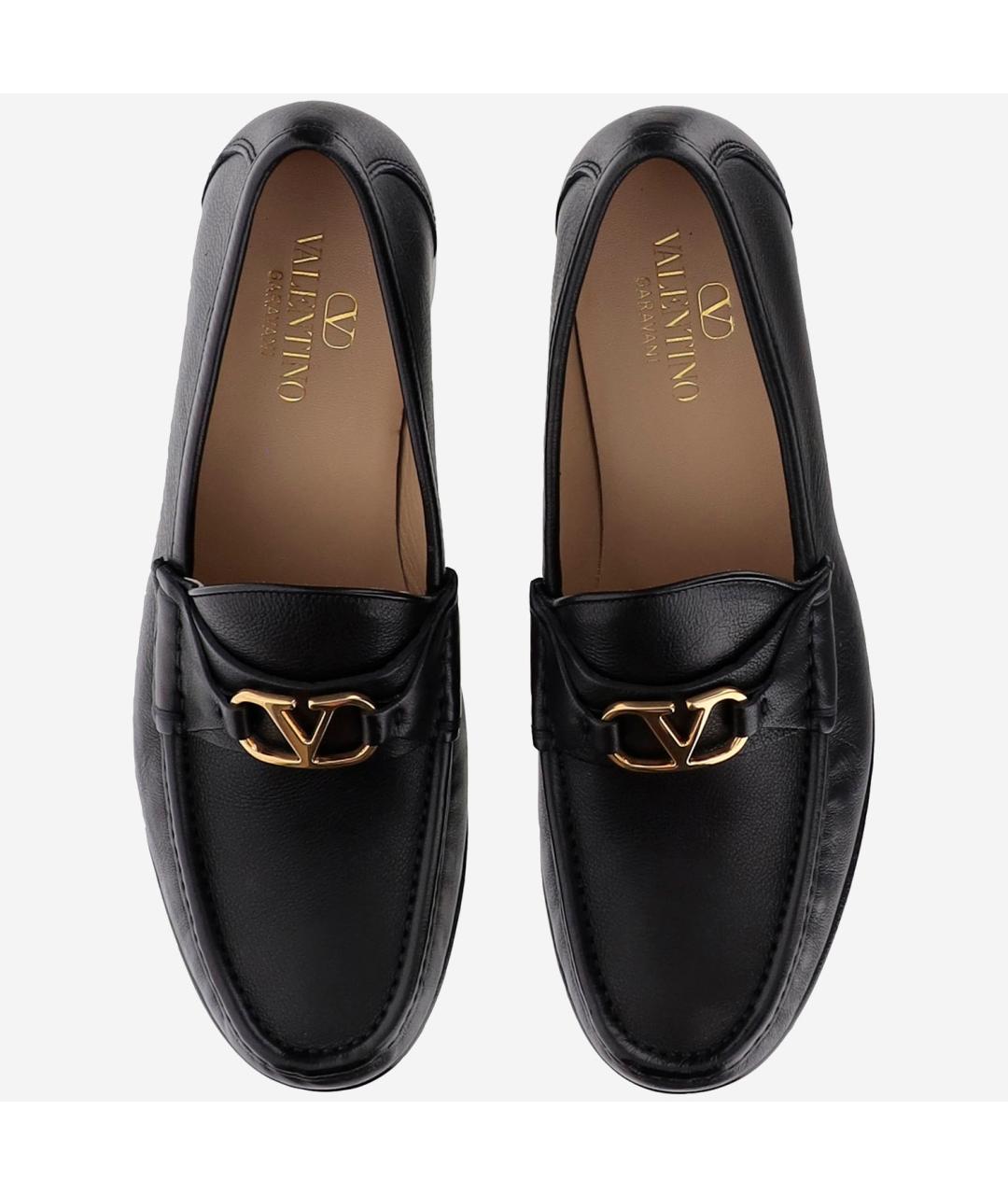 VALENTINO Черные кожаные лоферы, фото 1