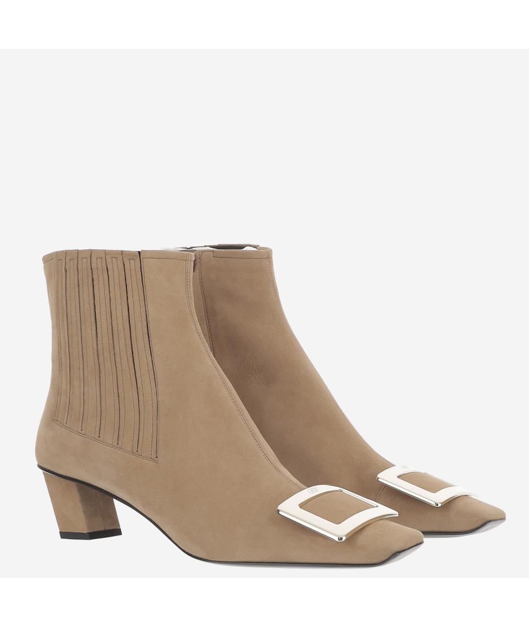 ROGER VIVIER Коричневые замшевые ботильоны, фото 2