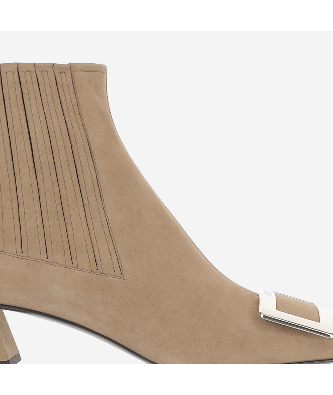 ROGER VIVIER Коричневые замшевые ботильоны, фото 4