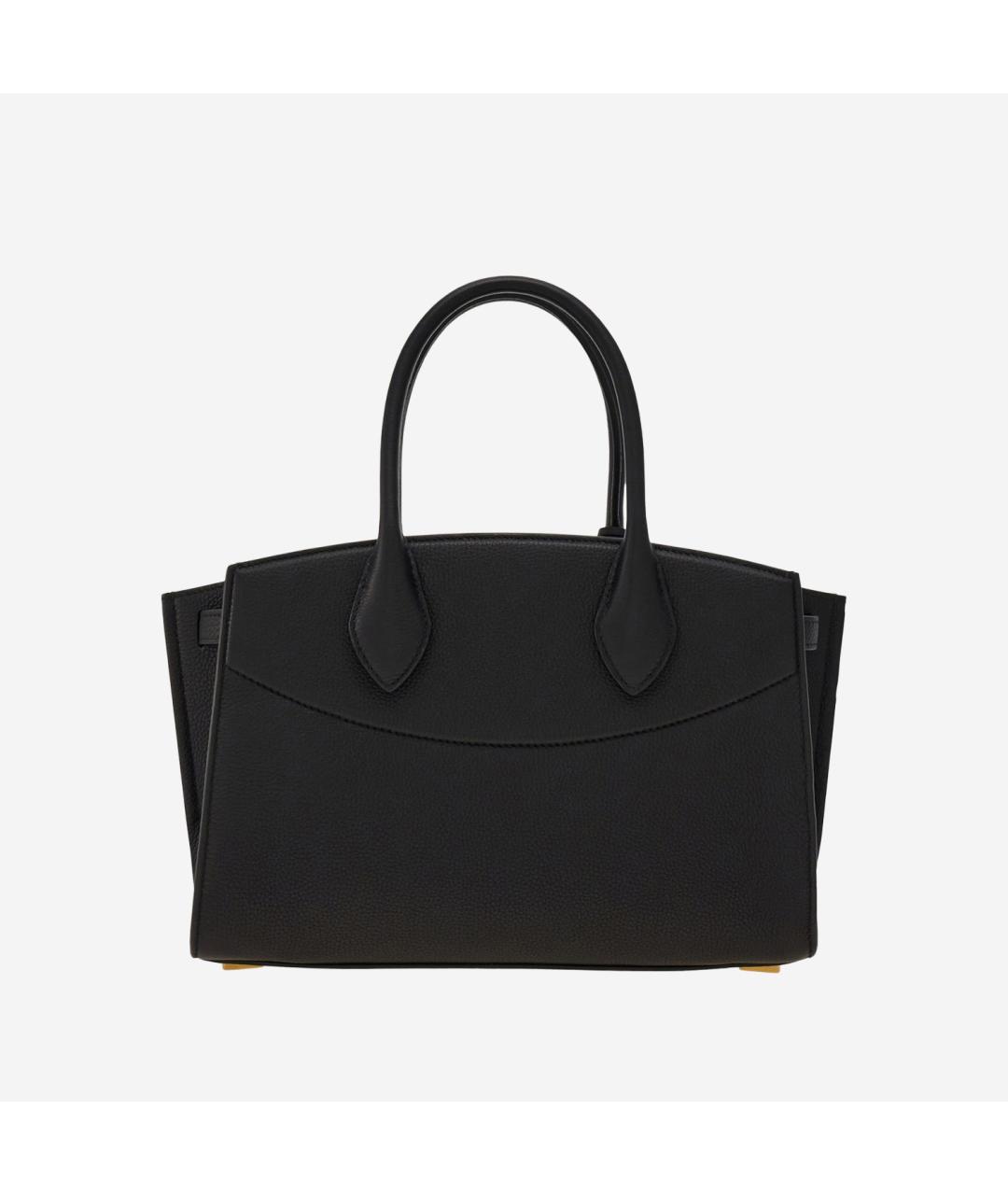 FERRAGAMO Черная кожаная сумка тоут, фото 3