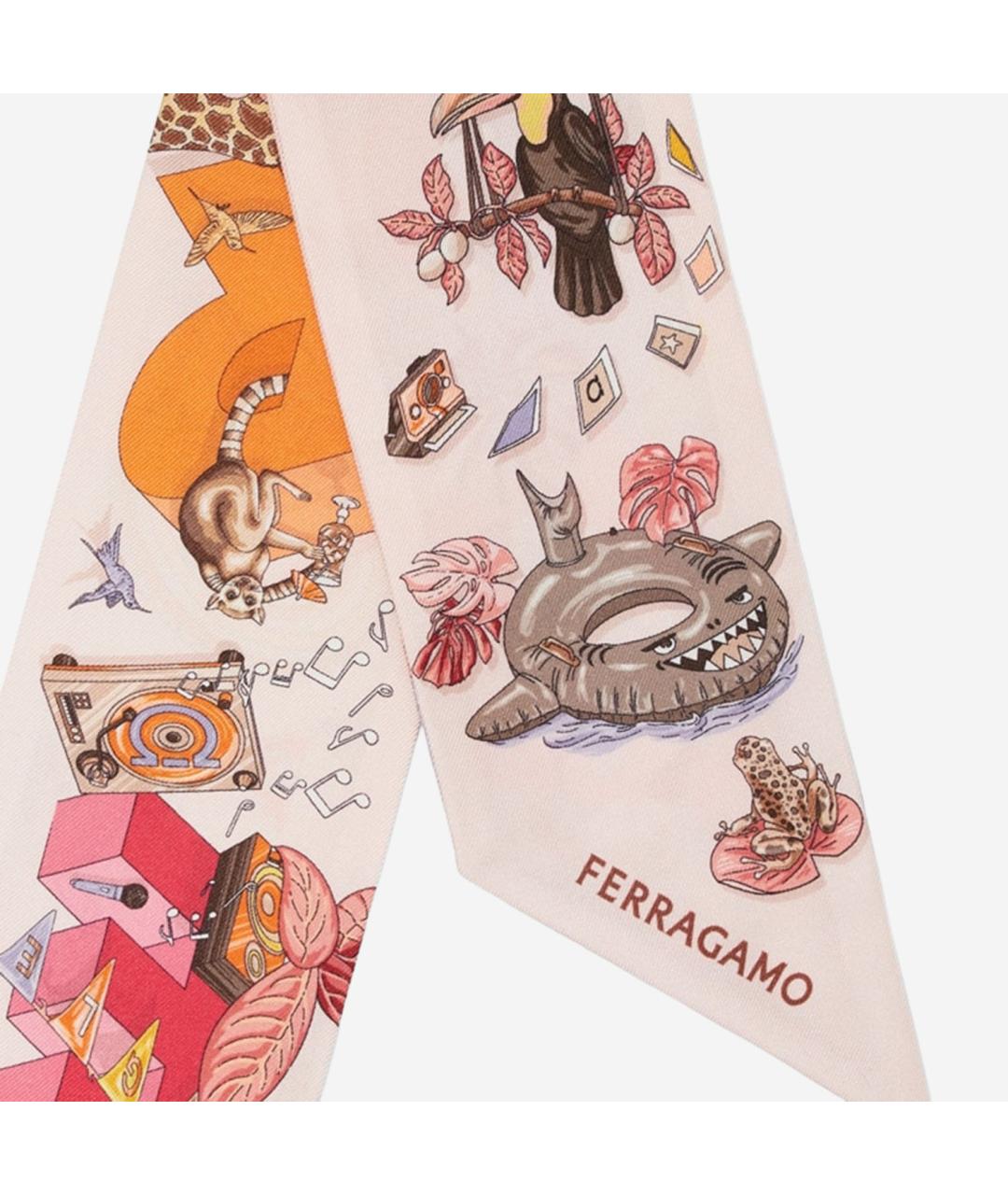 FERRAGAMO Мульти шелковый шарф, фото 2