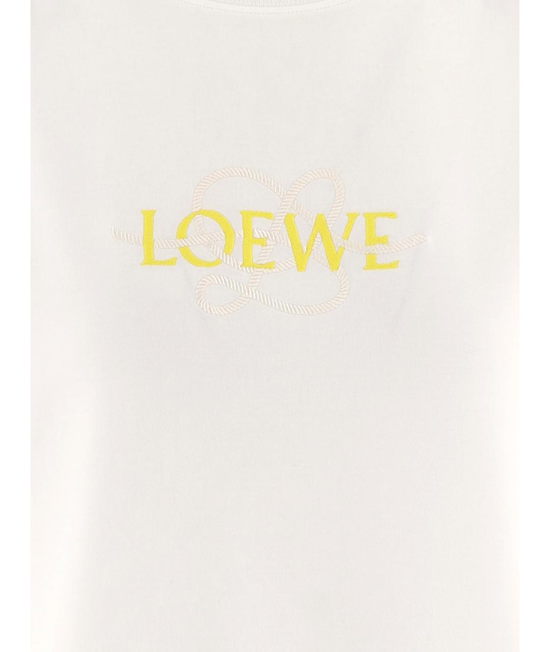 LOEWE Белая хлопковая футболка, фото 3
