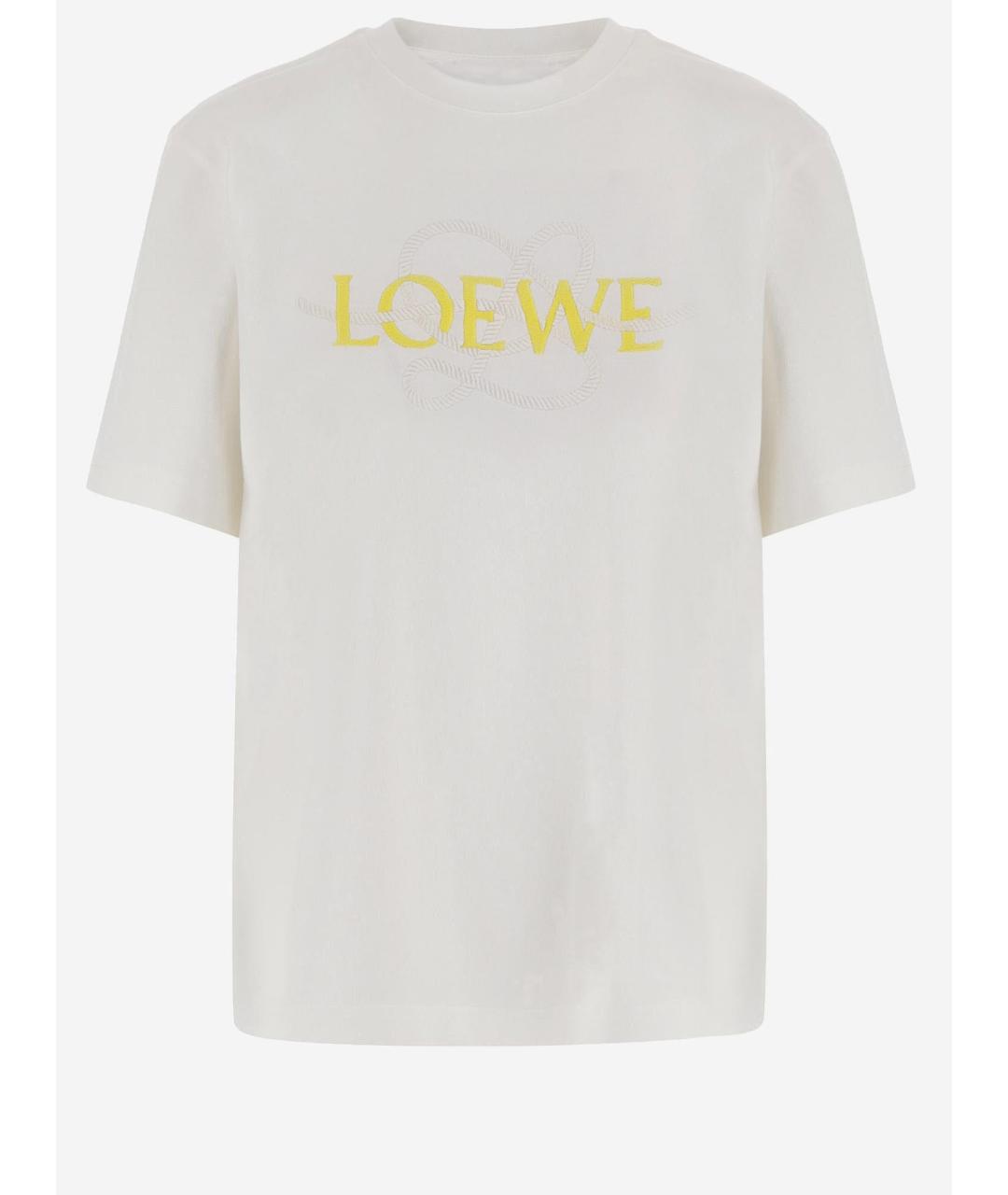 LOEWE Белая хлопковая футболка, фото 1