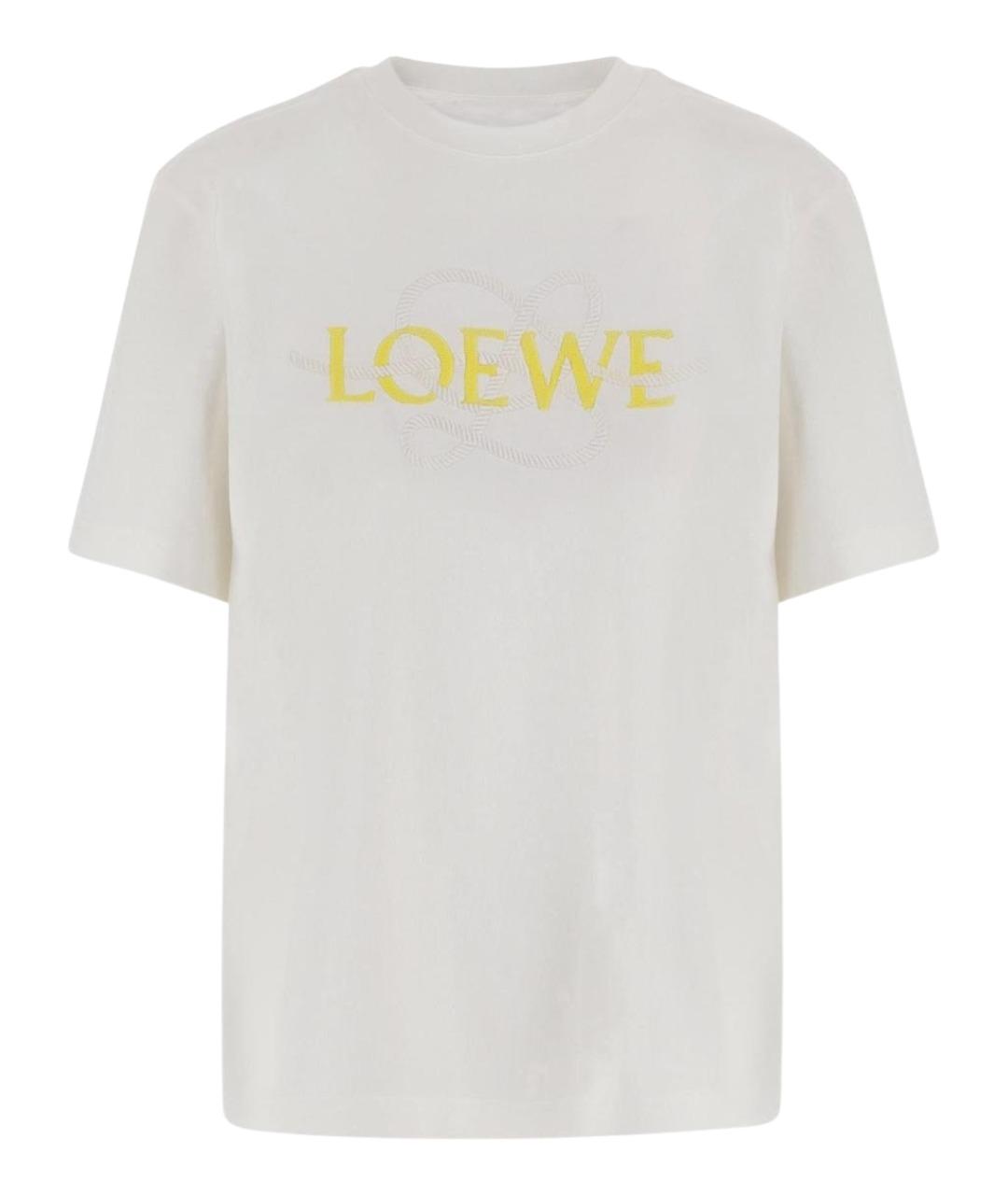 LOEWE Белая хлопковая футболка, фото 4