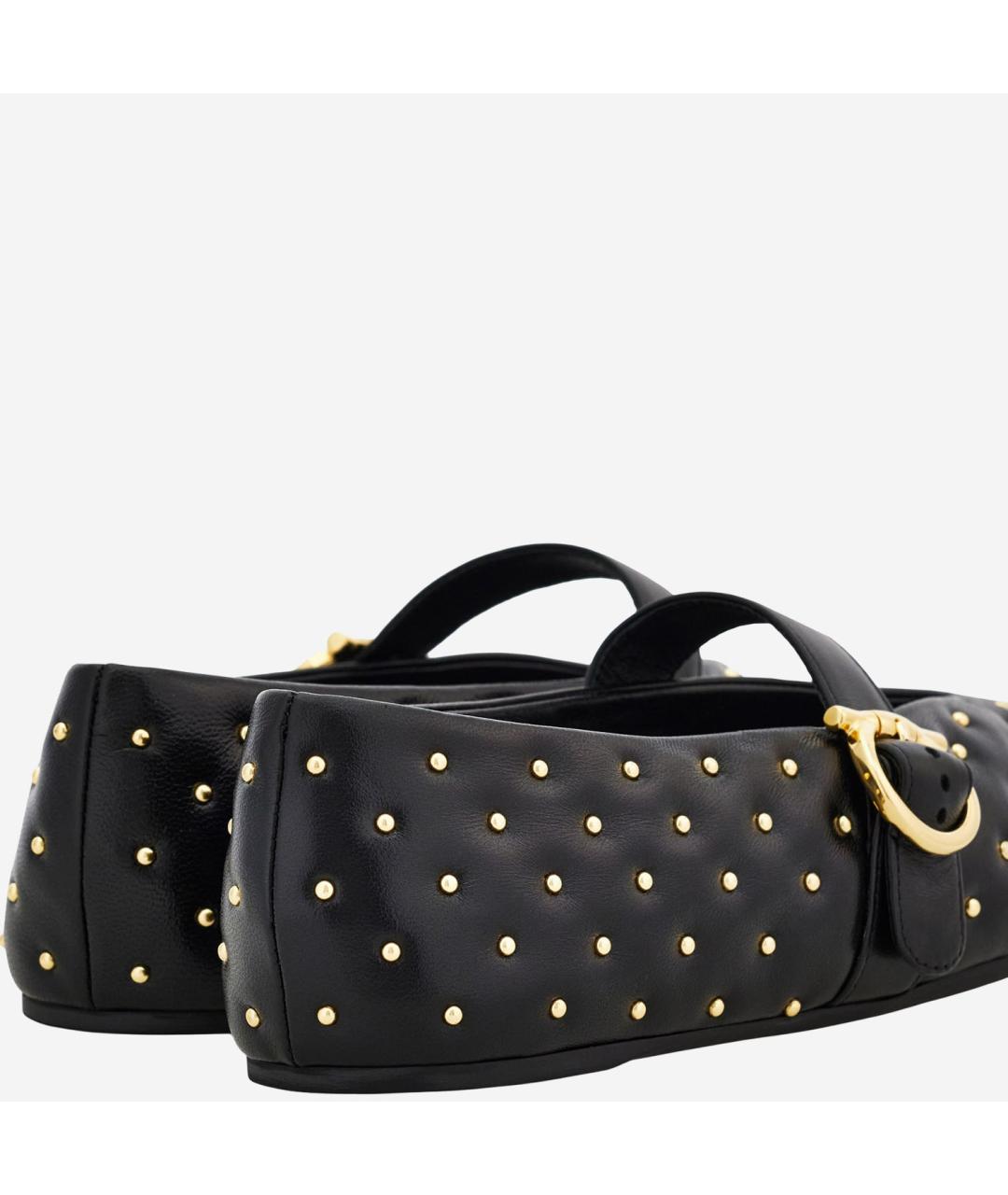 FERRAGAMO Черные кожаные балетки, фото 4