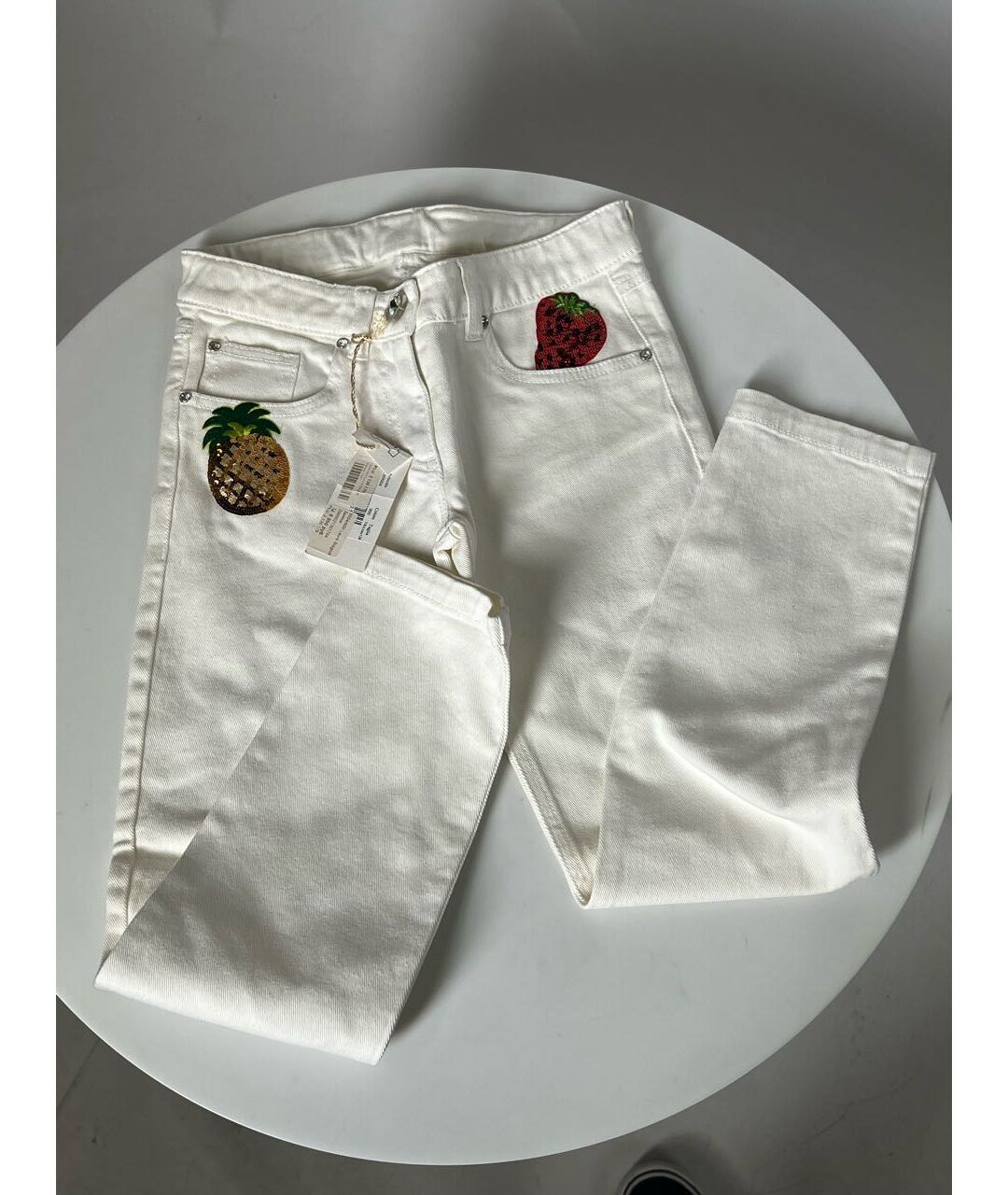 LAURA BIAGIOTTI Белые детские джинсы, фото 4