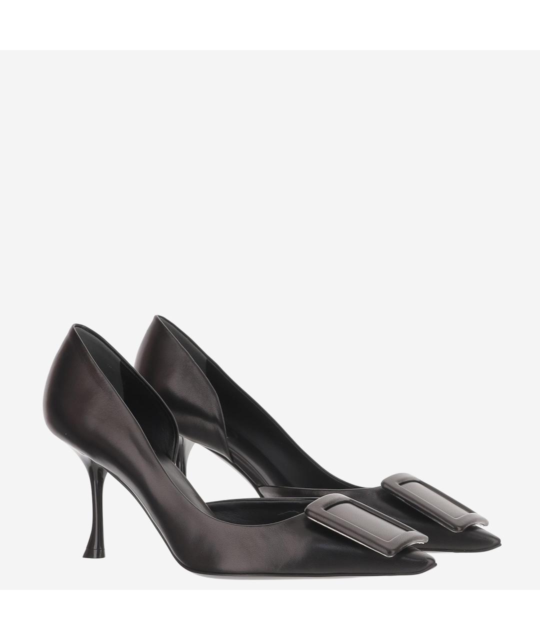 ROGER VIVIER Черные кожаные туфли, фото 2