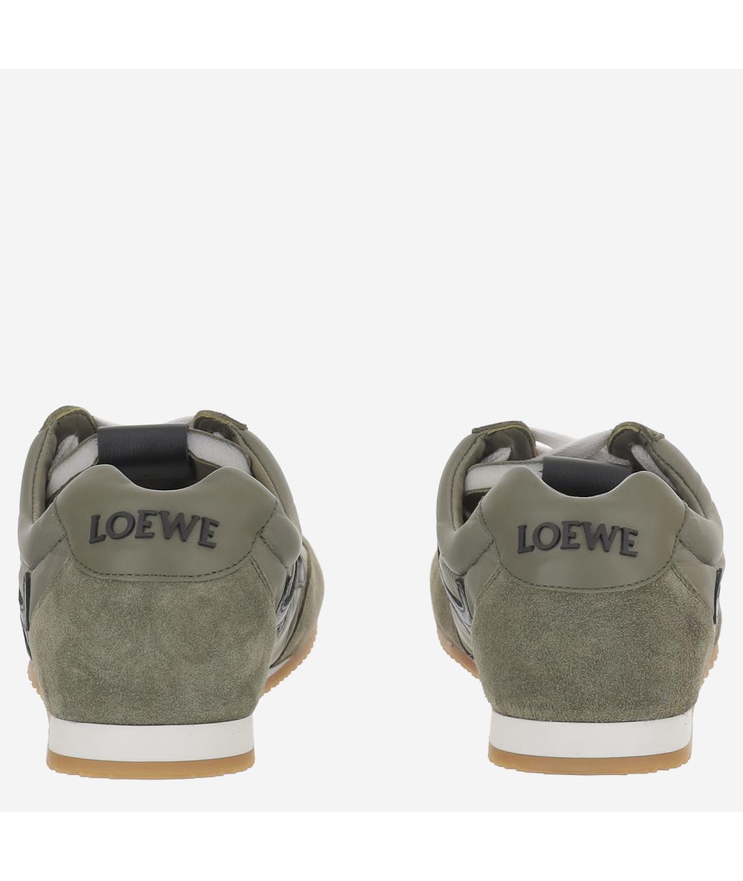 LOEWE Зеленые текстильные низкие кроссовки / кеды, фото 2