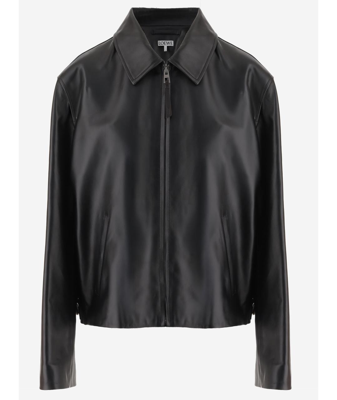 LOEWE Черная кожаная куртка, фото 4