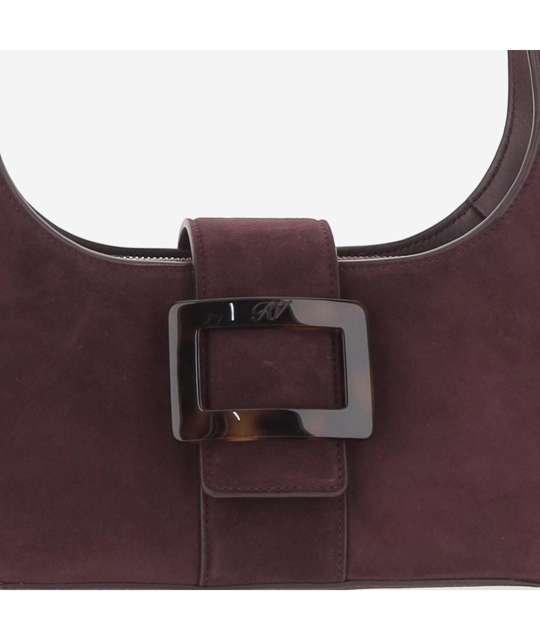ROGER VIVIER Бордовая замшевая сумка через плечо, фото 4