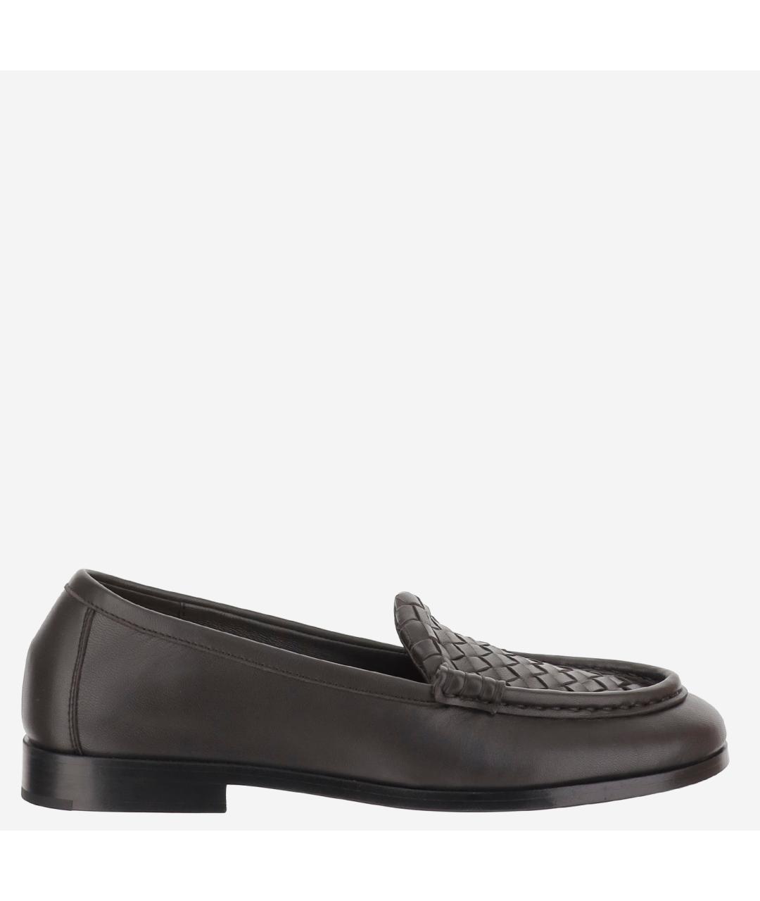 BOTTEGA VENETA Коричневые кожаные лоферы, фото 1
