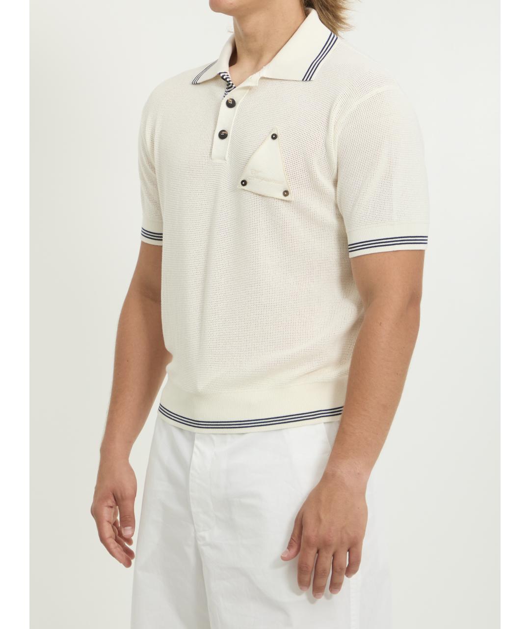 JACQUEMUS Белое хлопковое поло с коротким рукавом, фото 2
