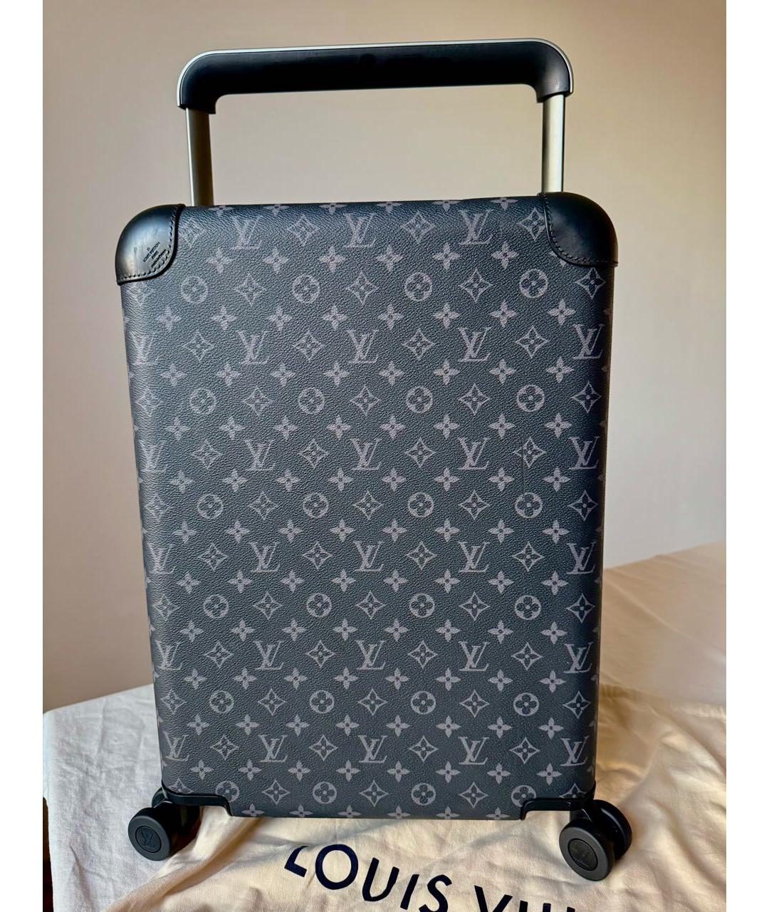 LOUIS VUITTON Черный кожаный чемодан, фото 8