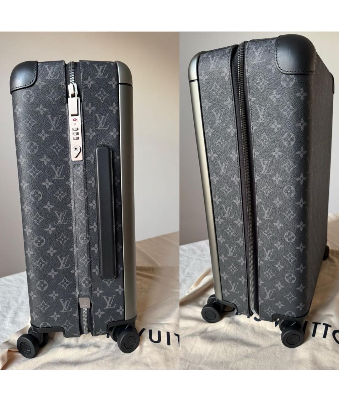 LOUIS VUITTON Черный кожаный чемодан, фото 2