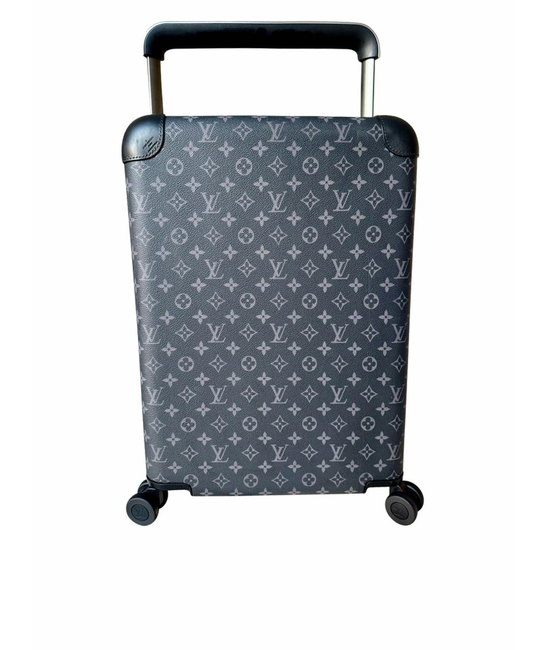 LOUIS VUITTON Черный кожаный чемодан, фото 1